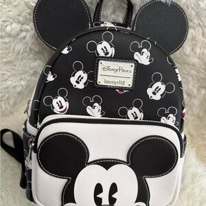 Loungefly Disney Parks Mickey Mouse Black and White Backpack